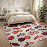 Fruit Pattern Multi-color and Patterns Cherry Fruit Pattern Area Rug
