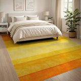 Vibrant Orange Ombre Stripe Area Rug