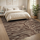 Brown Tan Zebra Stripe Area Rug