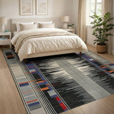Bold Geometric Multi-Color Stripe Area Rug