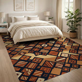 Terracotta Desert Geometric Area Rug