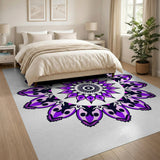 Boho Chic Purple Purple Mandala Boho Area Rug