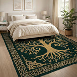 Golden Celtic Tree of Life Area Rug