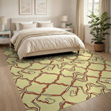 Cream Terracotta Geometric Trellis Area Rug
