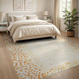 Faded Orange Leopard Spot Area Rug