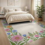 Vibrant Wildflower Border Area Rug