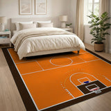 Basketball Orange Basketball Court Area Rug