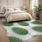 Vibrant Green Palm Frond Coastal Area Rug