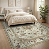 Multi-color and Patterns Cream Persian Floral Medallion Area Rug