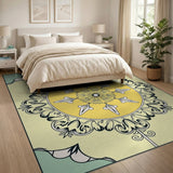 Elegant Yellow Medallion Persian Rug
