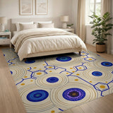 Geometric Modern Blue Teal Geometric Circle Area Rug