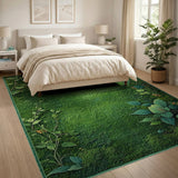 Lush Emerald Moss Ivy Vine Area Rug