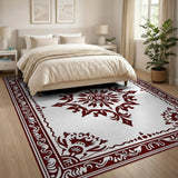 Red Ornate Red Medallion Traditional Persian Rug