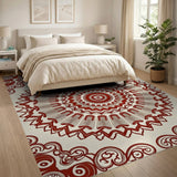 Red Mandala Persian Traditional Persian Area Rug