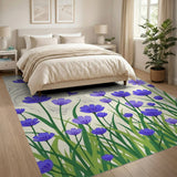 Purple Cornflower Meadow Area Rug