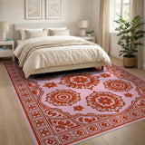 Pink Elegant Pink Persian Floral Area Rug