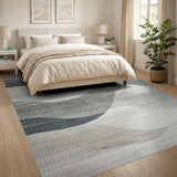 Grey Abstract Wave Abstract Area Area Rug