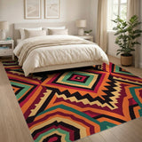 Southwestern Vibrant Multi-Color Geometric Southwestern Rug