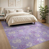 Purple Floral Vintage Area Rug