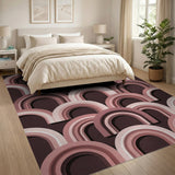 Pink Overlapping Arches Geometric Area Rug