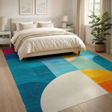 Vibrant Overlapping Arches Geometric Area Rug