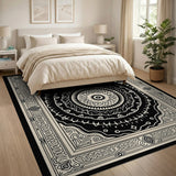 Black Mandala Traditional Persian Area Rug