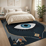 Mystic Blue Evil Eye Southwestern Rug