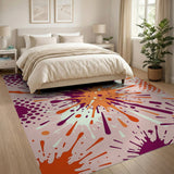 Explosive Multi-Color Splatter Abstract Rug