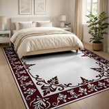 Traditional Persian Red Ornate Red Floral Border Area Rug