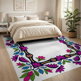 Vibrant Multi-Color Floral Border Area Rug