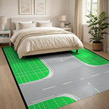Geometric Green Field Crossroads Area Rug