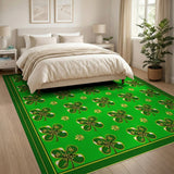 Emerald Green Shamrock Daisy Area Rug