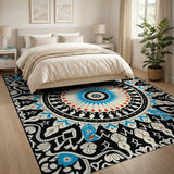 Blue Peacock Mandala Persian Area Rug