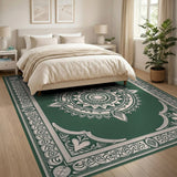 Traditional Persian Ornate Green Mandala Persian Area Rug