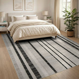 Bold Striped Bold Black White Striped Geometric Area Rug