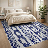 Navy Twisted Rope Nautical Area Rug