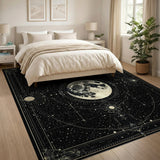 Celestial Moon Mandala Geometric Area Rug