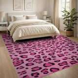 Print Hot Pink Leopard Print Area Rug