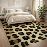 Brown and Tan Tan Leopard Print Area Rug