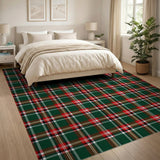 Classic Green Red Tartan Plaid Area Rug