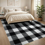Rustic Farmhouse Black and White Classic Black White Buffalo Check Area Rug