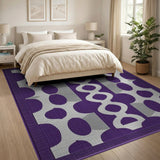 Purple Interlocking Ovals Geometric Area Rug