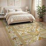 Luxurious Gold Persian Motif Area Rug