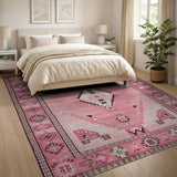 Pink Southwestern Geometric Diamond Rug