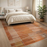 Modern Orange Geometric Abstract Area Rug