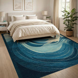 Shark Leaping Midnight Waves Area Rug