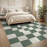 Modern Green Checkerboard Area Rug