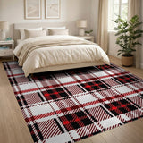 Red Bold Black Bold Red Black Plaid Area Rug