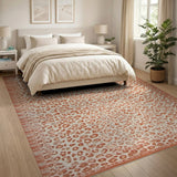 Terracotta Leopard Print Area Rug