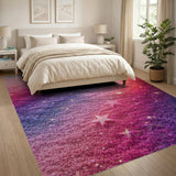 Sparkling Galaxy Stars Shag Rug